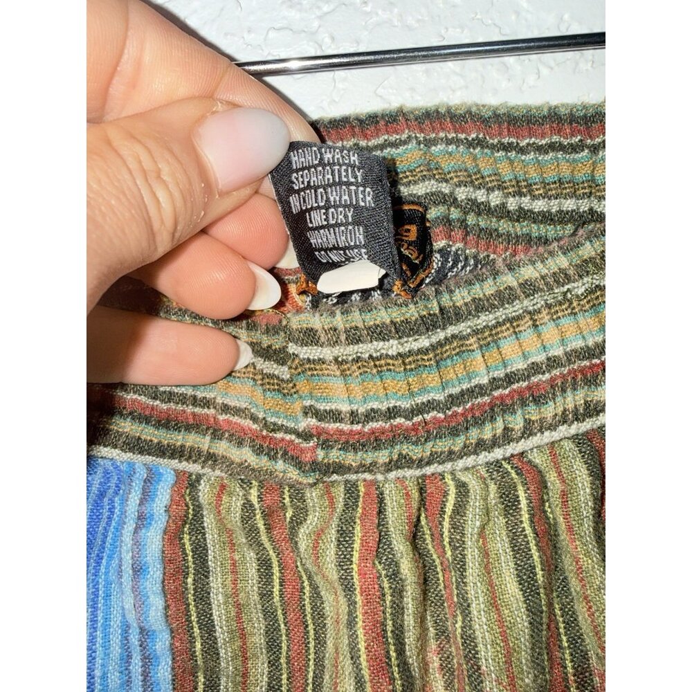 Rising International Patchwork Cotton Pants Medium Boho Hippie Mushroom R - Picture 9 of 10